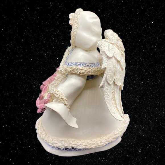 2002 Sarah’s Angel Resin Holly December Angel Figurine 5”T 4.5”W - Picture 5 of 6